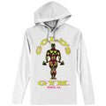 Gold'S Gym Long Sleeve Hooded White T-Shirts