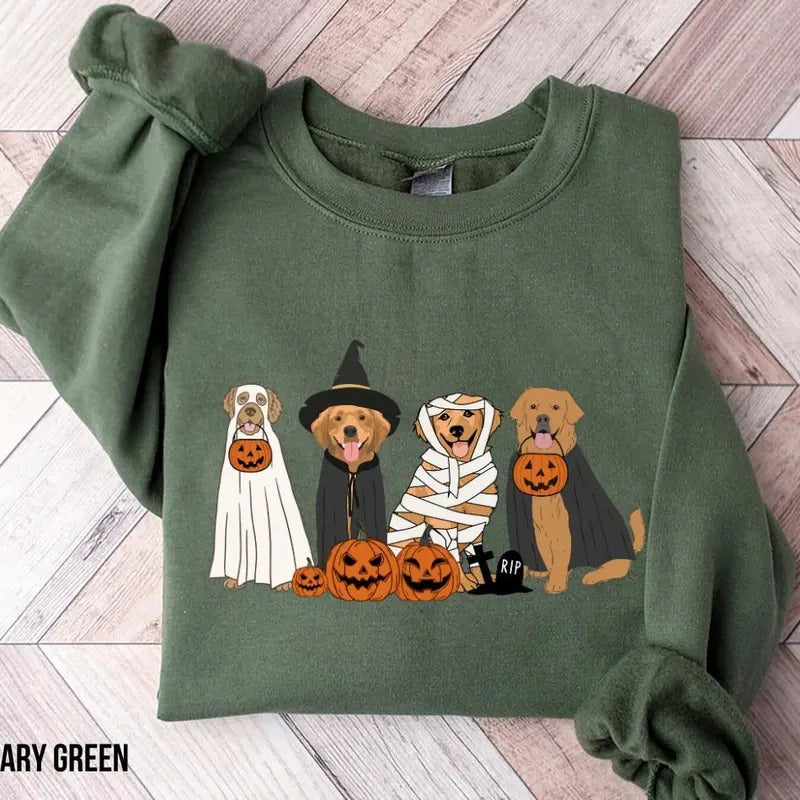 Golden Retriever Ghost Dogs Halloween Dog Halloween Halloween Ghost Ghost Dog Shirt T-Shirts