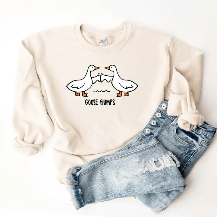 Goose Bump Silly Goose Shirt Greetings Goose Lover Couple Classic Cotton T-Shirts