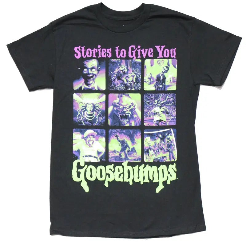 Goosebumps Stories Give You Shirt Goosebumps Panel Poster Goosebumps Shirt Green Pink Halloween Shirt Movies Shirt T-Shirts