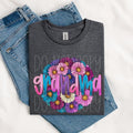 Grandma Glitter Floral DTF Transfers THIS IS NOT SHIRT T-Shirts