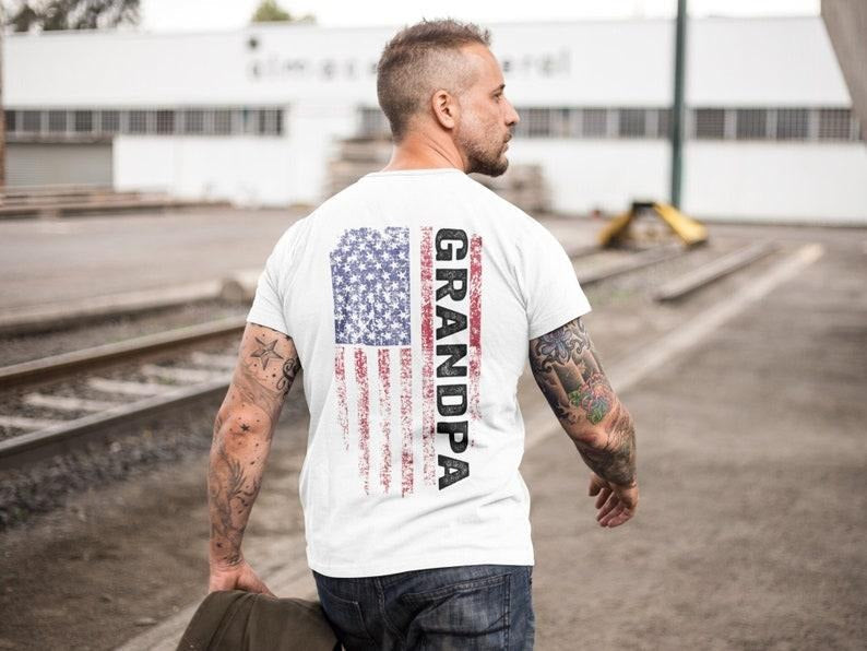 Grandpa Shirt Patriotic Grandpa Shirt Grandfather Shirt Grandpa Granddaughter Grandfather Grandpa Shirts T-Shirts