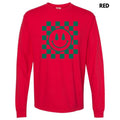 Green Checkered Tree Happy Face Long Sleeve Comfort Colors T-Shirts