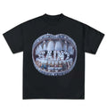 Grillz Dinamond Y2K Short Sleeve Tops Harajuku Hip Hop Retro Teeth Print T-Shirts