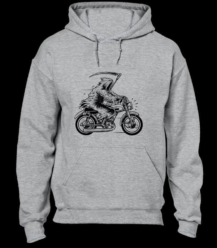 Grim Reaper Motorbike Hoody Motorcycle Death Skull Biker Top Funny Top Present Idea Dad Husband Cool Joke T-Shirts