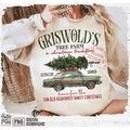 Griswold Tree Farm Merry Shirt Retro Womenswear Check Womenswear Check Round Neck T-Shirts