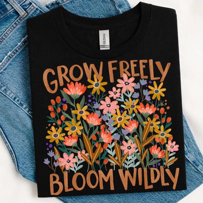 Grow Freely Bloom Wildly DTF TRANSFERS THIS IS NOT SHIRT T-Shirts