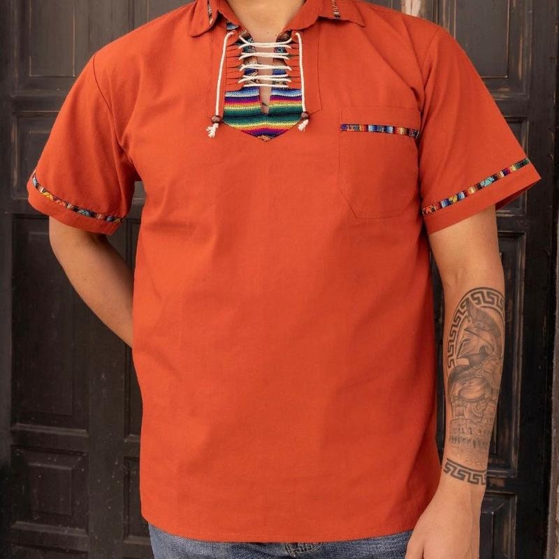 Guayabera Hilos Tinto Casual T-Shirts