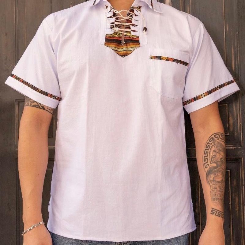 Guayaveras Shirt Casual White Cotton T-Shirts