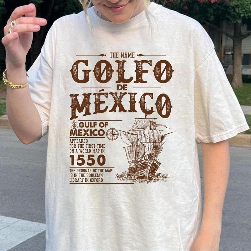 Gulf Mexico Name Origin 1550 Historical Gulf Mexico Gulf Mexico 1550 Exploration Historical Geography Coastal History T-Shirts