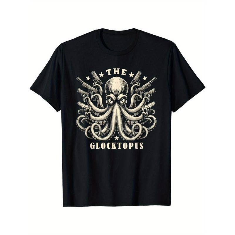 Gun Lovers Retro Squid Octopus Fun Art Made USA T-Shirts