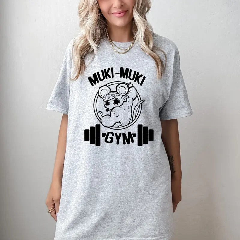 Gym Shirt Mouse Workout Shirt Crossfit Bodybuilding Shirt Gym Shirt Funny Mouse Shirt Fitness Shirt Barbell Anime Shirt T-Shirts