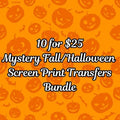 10 $25 MYSTERY FALL HALLOWEEN CLEAR FILM SCREEN PRINT BUNDLE T-Shirts