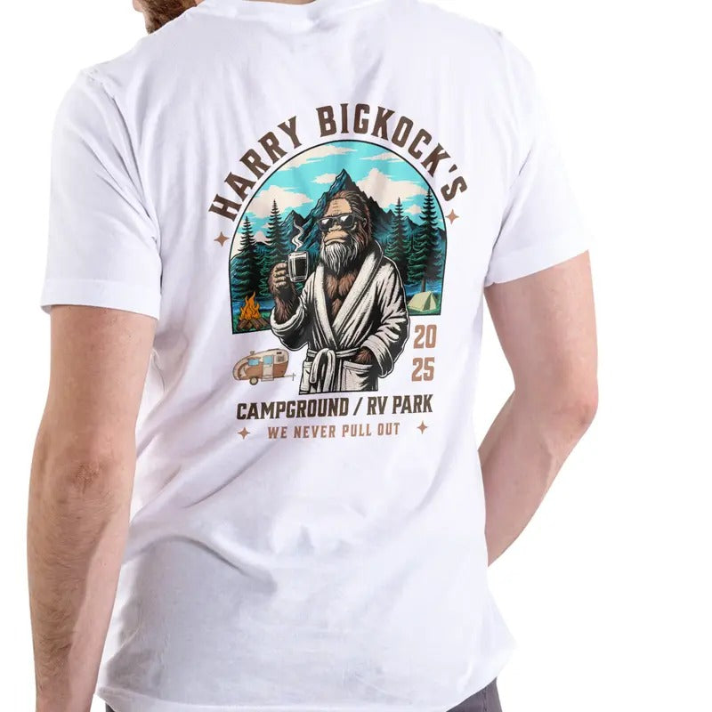 HARRY'S CAMPGROUND RV PARK . Cotton Funny Shirt Bigfoot Menswear Soft Top T-Shirts