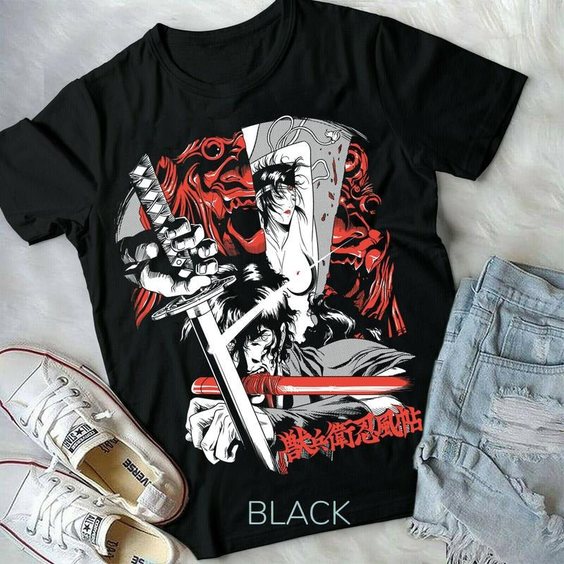 HOT!Ninja Scroll Kagero Moon Jubei Anime Manga S 4XL S 4XLS T-Shirts