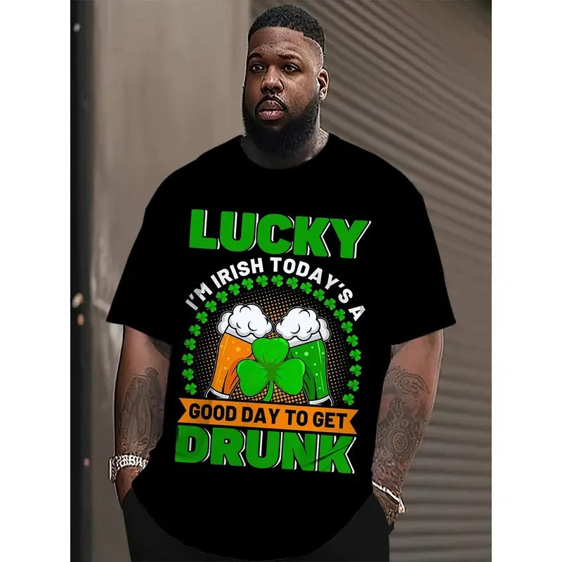[HXMRBY St. Patrick'S Day ] St. Patrick'S Day HXMRBY 3D Cartoon Print Cotton 95% Spandex 5% Regular Fit Made USA T-Shirts