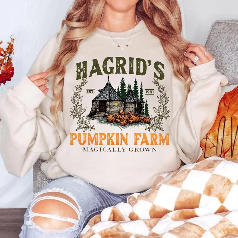 Hagrid'S Pumpkin Patch Fall Hagdrid'S Pumpkin Farm Shirt Halloween Spooky Season T-Shirts