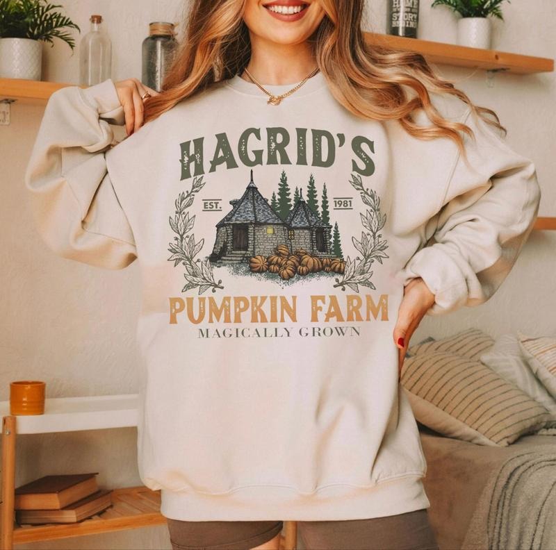 Hagrid'S Pumpkin Patch Vintage Fall Shirt Retro Halloween Pumpkin Patch Wizard Halloween Shirt Spooky Season HP Fan T-Shirts