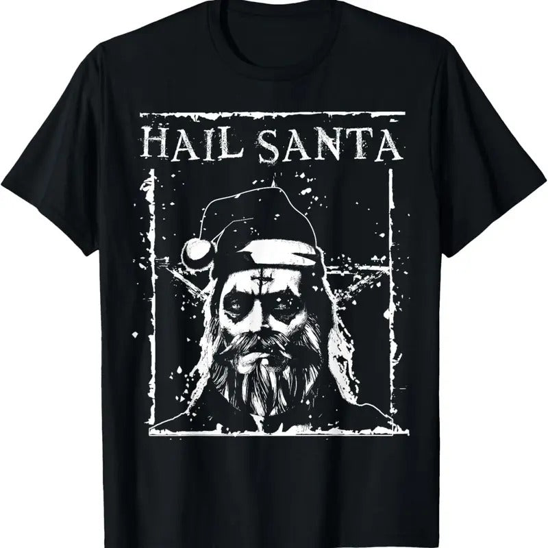 Hail Santa Heavy Metal Headbanger Ugly T-Shirts