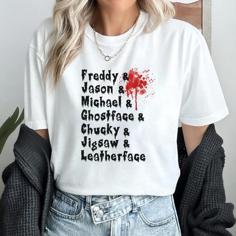 Halloween Team Michael Myers Jason Voorhees Halloween Shirt Halloween Movie Shirt T-Shirts