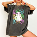 Halloween Boo Neon Shirt Comfort Colors Cute Neon Ghost Halloween Funny Halloween Neon Spooky Season Halloween Party Unhinged Casual Womenswear Tops Comfy Cotton Fabric Fit Chic T-Shirts