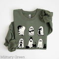 Halloween Cat Ghost Ghost Cat Shirt Happy Halloween Retro Spooky Season Black Cat T-Shirts