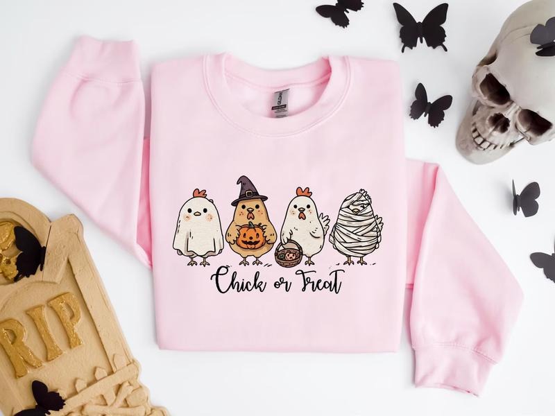 Halloween Chicken Funny Halloween Chicken Treat Halloween Trick Treat Shirt Halloween Custom T-Shirts