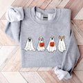 Halloween Dog Funny Ghost Dog Halloween Dog Lover Spooky Season Long Sleeve T-Shirts