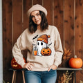 Halloween Funny Cute Ghost Pumpkin Fall Spooky Season Cotton Printed T-Shirts