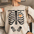 Halloween Skeleton Twins Pregnancy Shirt Funny Maternity Baby Skeletons Cute Spooky Mom Fall T-Shirts