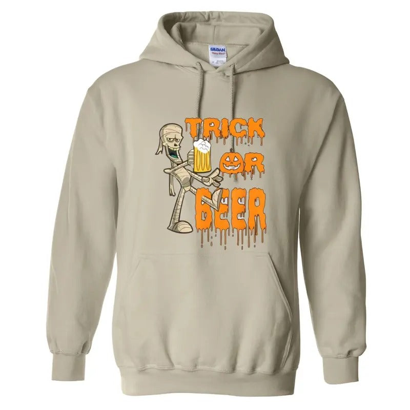 Halloween Trick Beer Fun Mummy Drinking Beer Halloween Parties Beer Lovers Cozy Spooky Season T-Shirts
