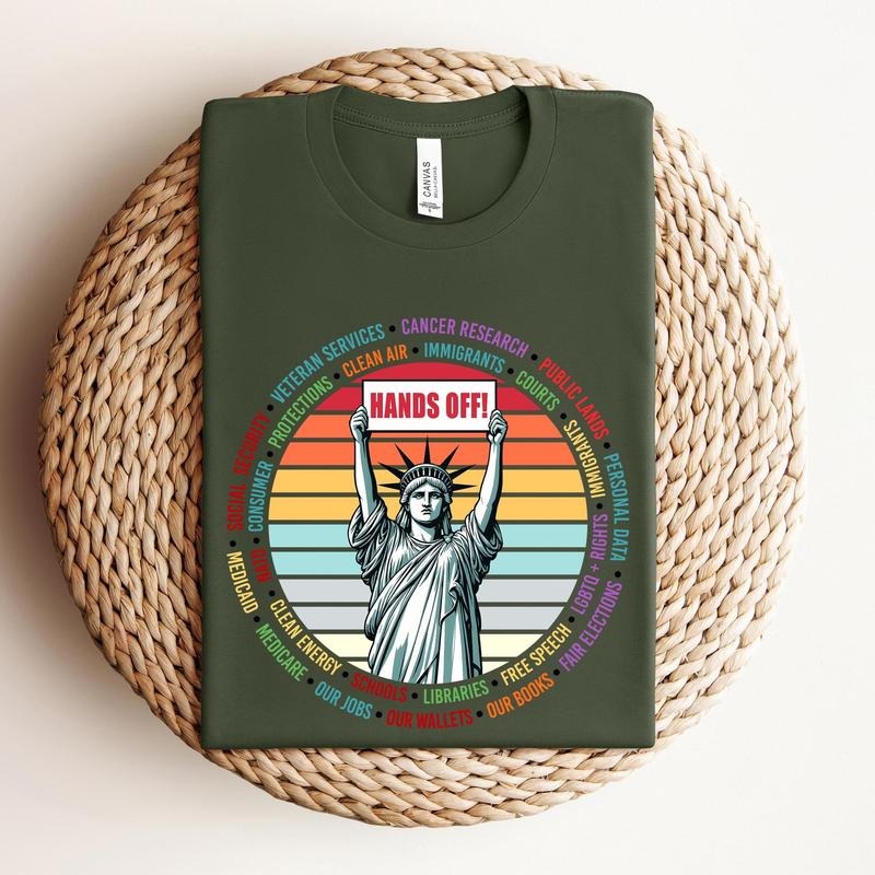 Hands Off Protest Shirt Political Activism Environmental Rights Save Public Lands Medicare Social Security Free Speech T-Shirts
