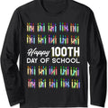 Happy 100th Day School Student 100 Days School Long Sleeve T-Shirts