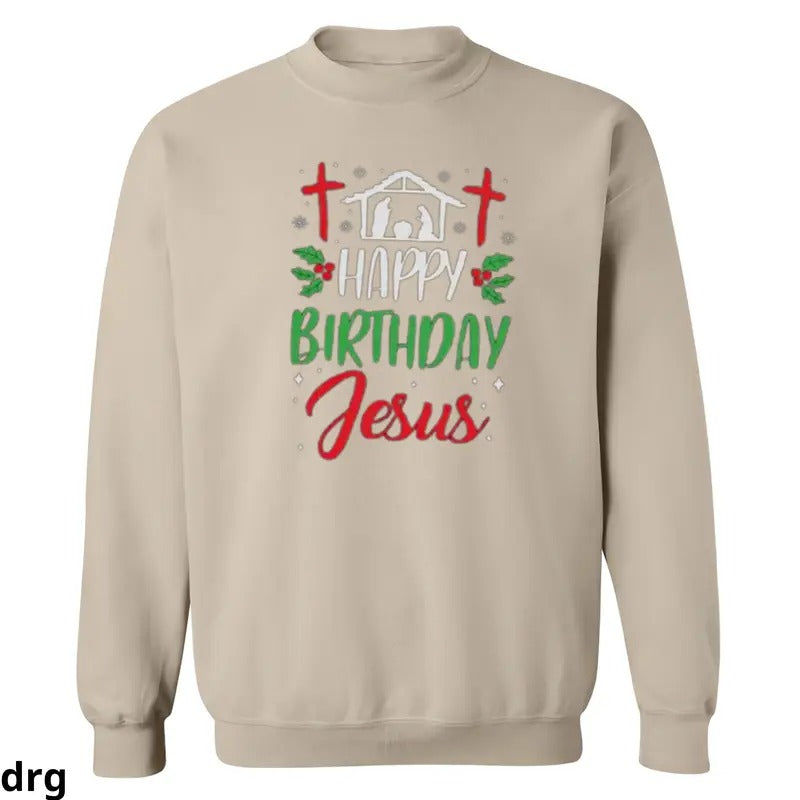 Happy Jesus Christian Nativity Scene Festive Cozy Winter Celebrations T-Shirts