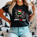 Happy Catmas Shirt Funny Black Cat Mom Cat Lover X Mas Party Kitten Pet Lover Shirt T-Shirts