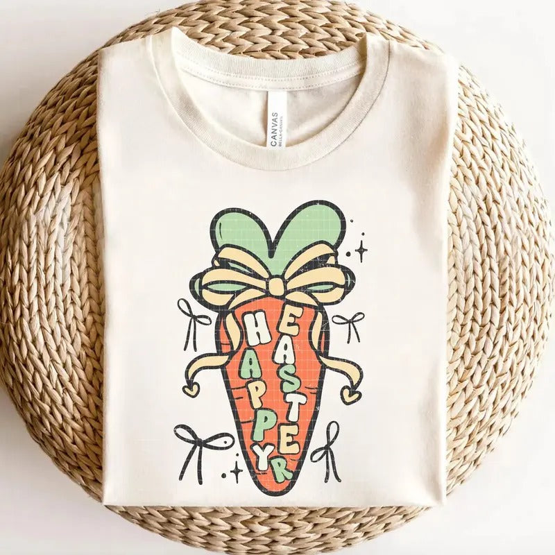 Happy Easter Coquette Carrot DTF Transfers THIS IS NOT SHIRT T-Shirts