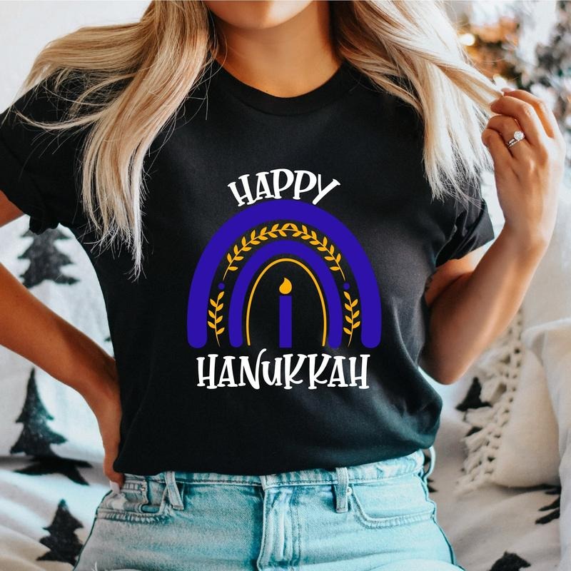 Happy Hanukkah Matching Jewish Family Shirt Candle Lights Shirt Jewish Friend T-Shirts