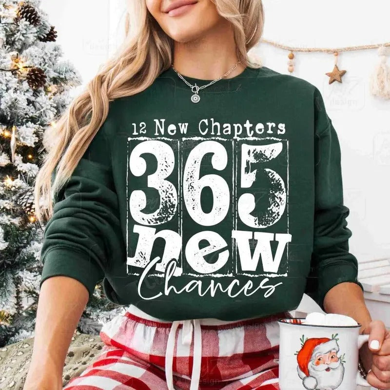 Happy New Years 12 New Chapters 365 New Chances Shirt Retro Neww Years Eve T-Shirts