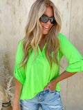 Hard Impress Neon Lime Collared Top T-Shirts