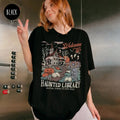 Haunted Library Shirt Book Lover Funny Halloween Librarian Bookish Spooky Reading Ghost Fall Cotton Top T-Shirts