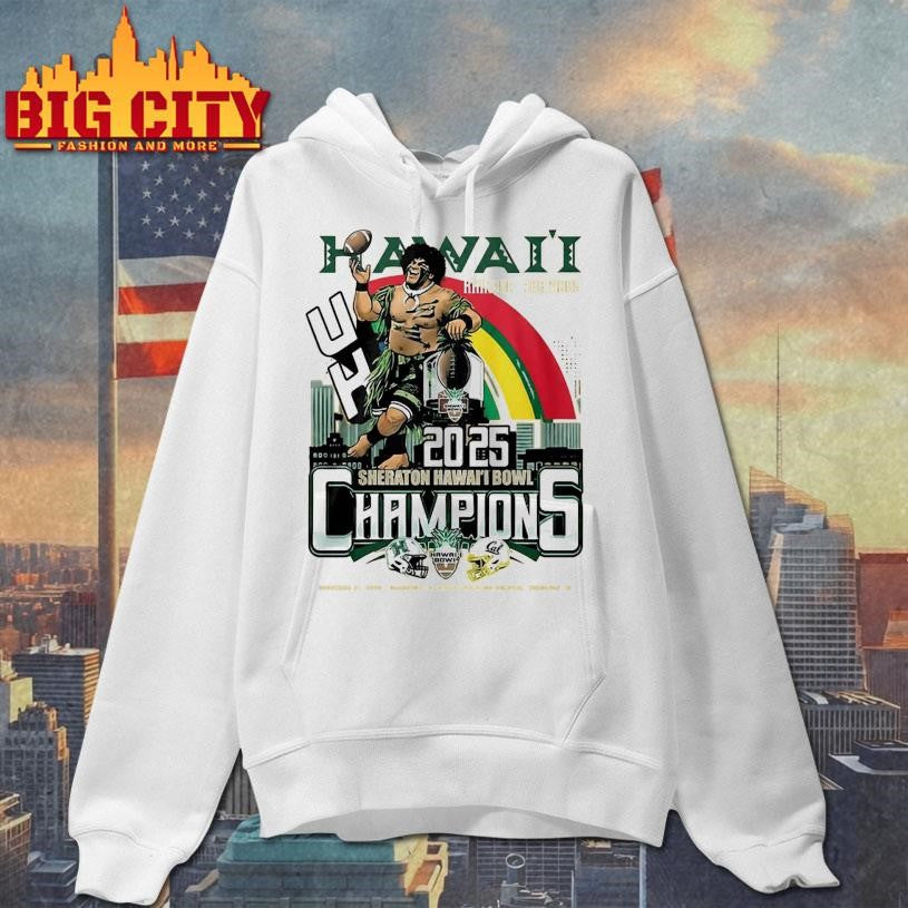 Hawaii Rainbow Warriors Football 2025 Champions Sheraton Shirt