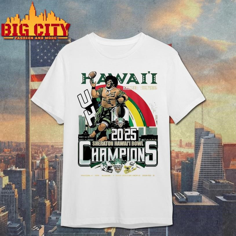 Hawaii Rainbow Warriors Football 2025 Champions Sheraton Shirt