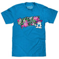 Hawaiian Punch Floral Print Blue T-Shirts