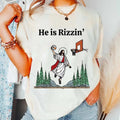 He Is Risen Funny Easter Shirt Jesus Playing Basketball Retro Y2K Christian Faith Religious Weirdcore That Go Hard T-Shirts