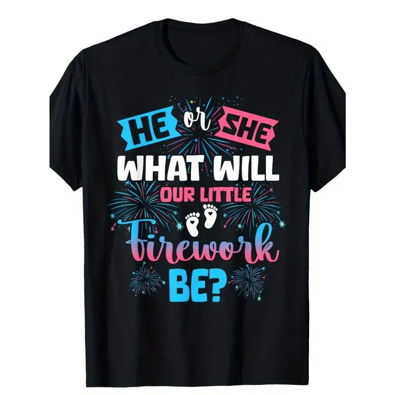 He She What Will Our Little Firework Be Gender Reveal Made USA T-Shirts