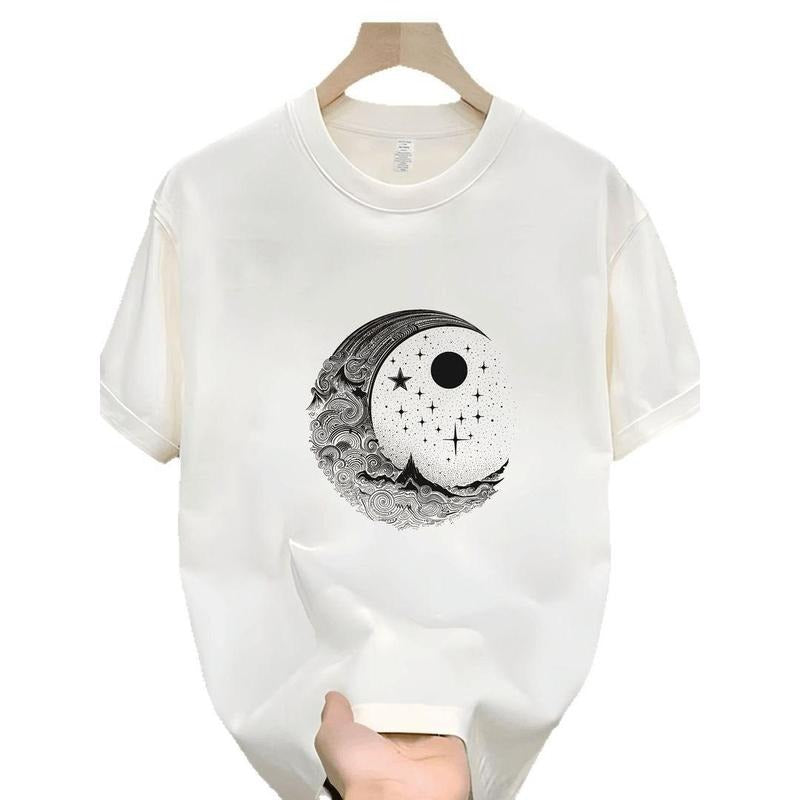 Heavyweight Cotton Short Sleeve Summer Trend Loose Fit Versatile Couple Top T-Shirts