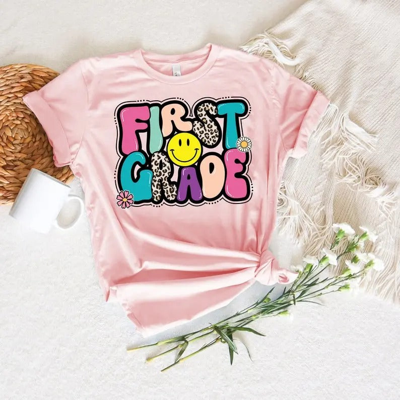Hello First Grade Shirt Back School Shirt Hello First Grade Rainbow Shirt First Grade Shirt First Grade Teacher Shirt 1st Grade Shirt T-Shirts