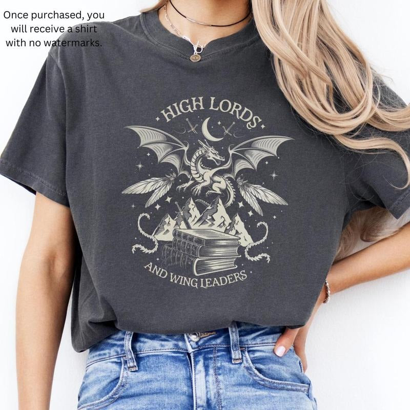 High Lords Wing Leaders Shirt Acotar Fourth Wing Book Dragon Shirt Velaris Xaden Violet Bookish Cozy T-Shirts