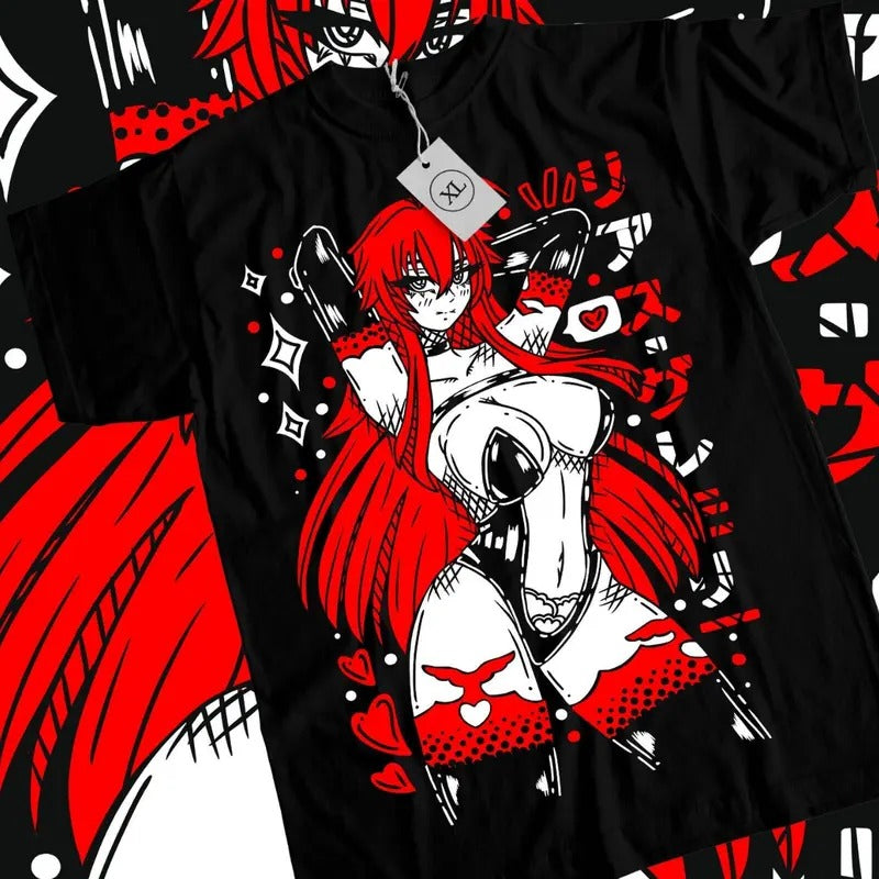 High School DxD & Rias Gremorye Cute Waifu Anime Manga Lover T-Shirts