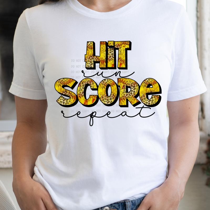 Hit Run Score Repeat DTF Transfers THIS IS NOT SHIRT T-Shirts